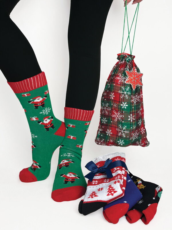 Darčekové balenie – Vianočné ponožky 3 páry