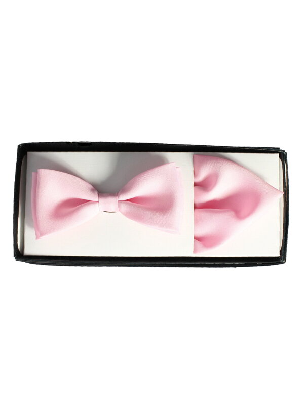 Herren Fliege mit Einstecktuch baby-rosa Herren Fliege mit Einstecktuch baby-rosa