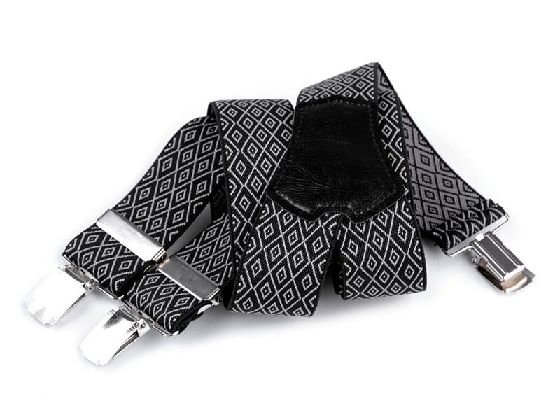 Herren Hosenträger Breite 3 cm Länge 120 cm 650352 Schwarz-Weiß Herren Hosenträger Breite 3 cm Länge 120 cm 650352 Schwarz-Weiß