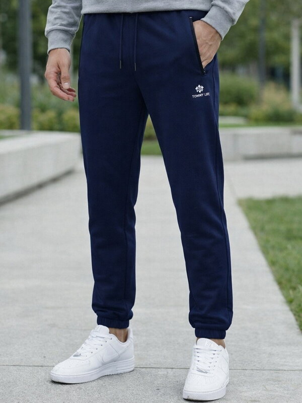 Pánske tmavomodré pohodlné tepláky