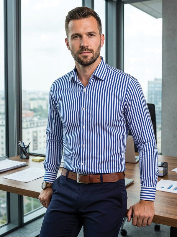 VERSABE Gestreiftes Herrenhemd  VS-PK-1850