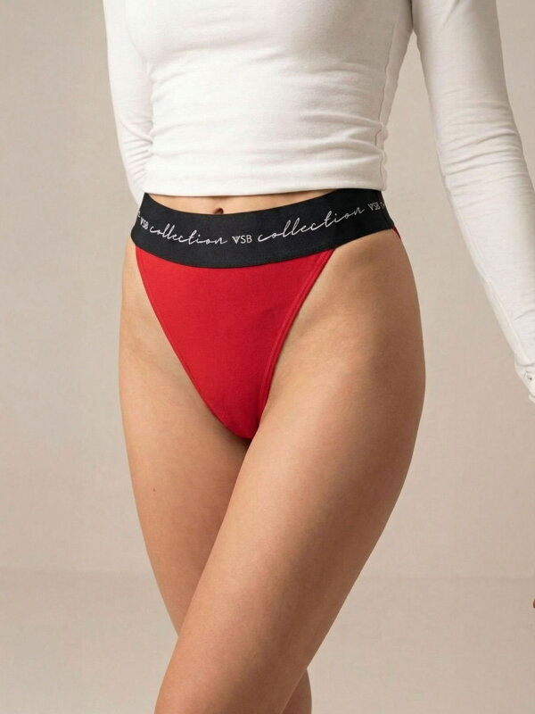 Dámske bavlnené tanga nohavičky VSB ENYA červené 