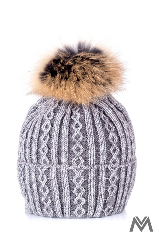 Damen Strickmütze mit Bommel Marzita grau Damen Strickmütze mit Bommel Marzita grau