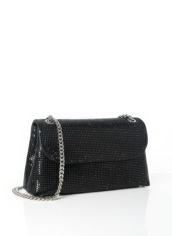 Schwarze stilvolle Crossbody Glitzerhandtasche Schwarze stilvolle Crossbody Glitzerhandtasche
