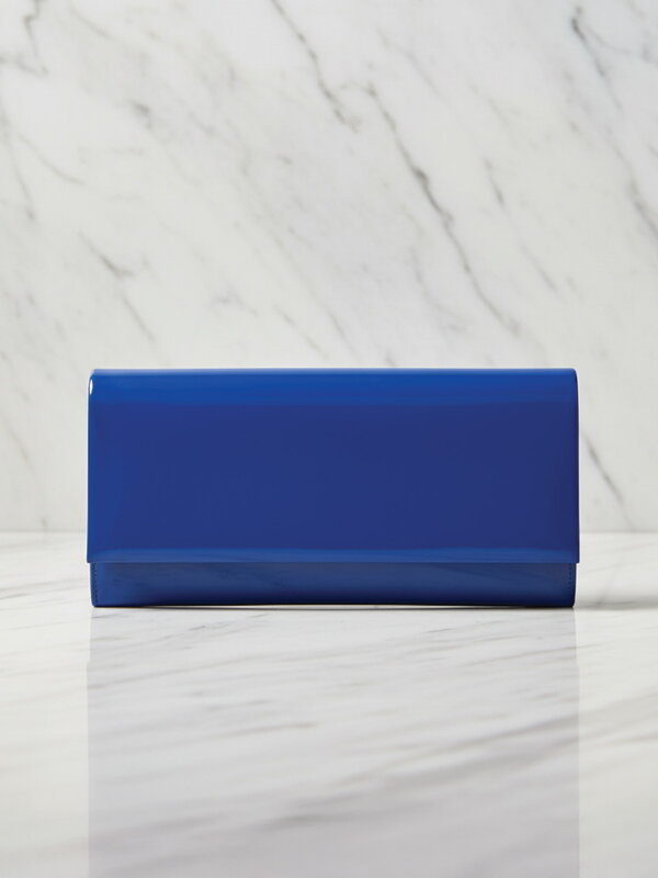 Luxuriöse blaue Damen Lackhandtasche