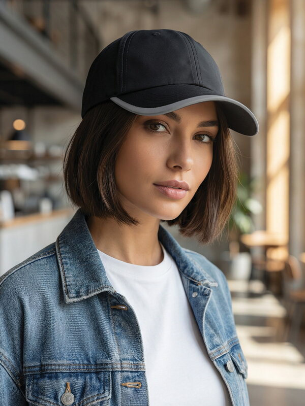 Damen Schildmütze A-95 in schwarze Farbe