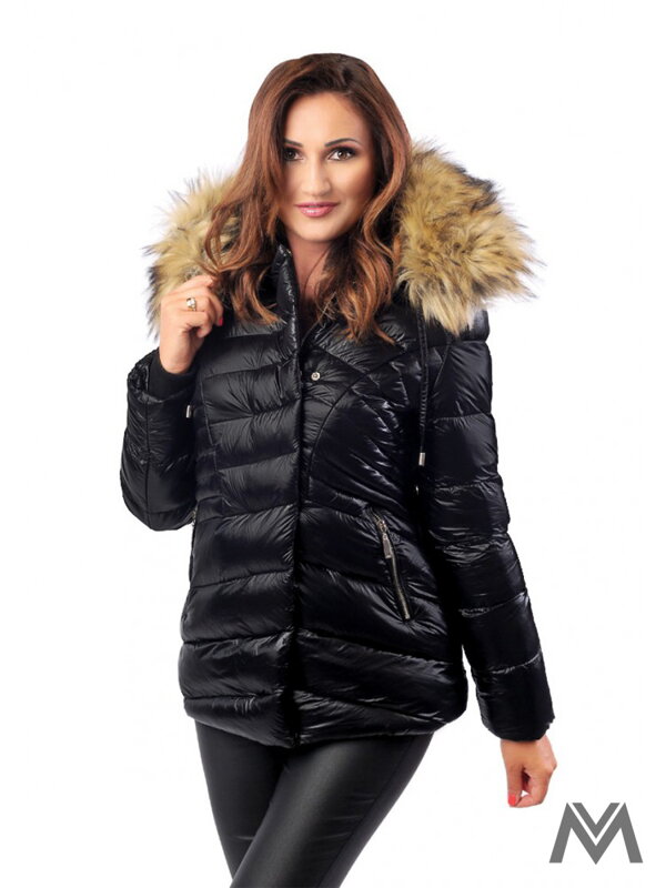 Damen Winterjacke schwarz BK-204A matt