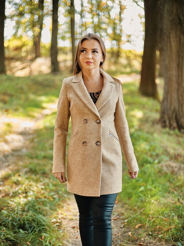 Damen Wintermantel LEA braun meliert Damen Wintermantel LEA braun meliert