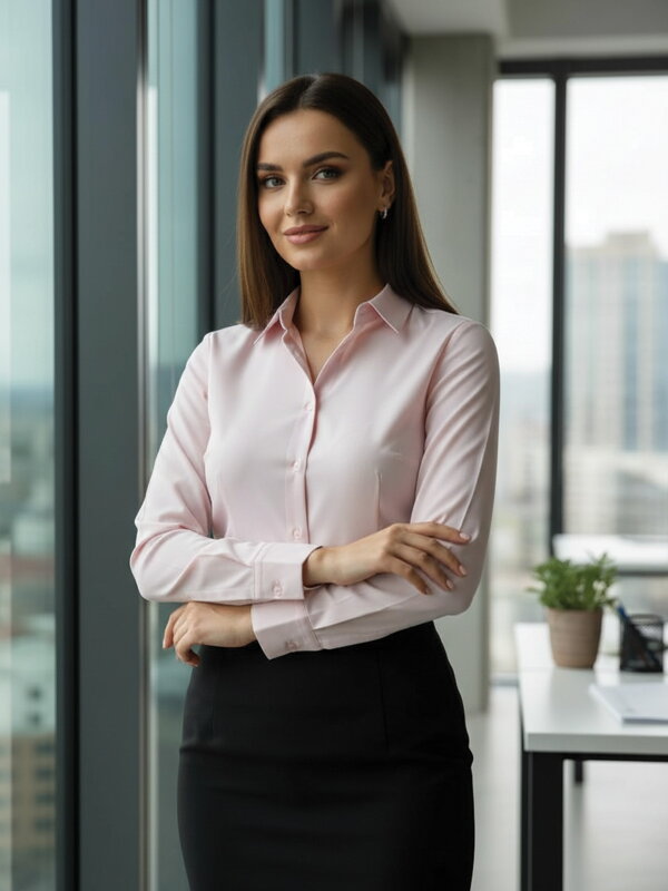 Dámska košeľa VSB biznis pudrovo ružová