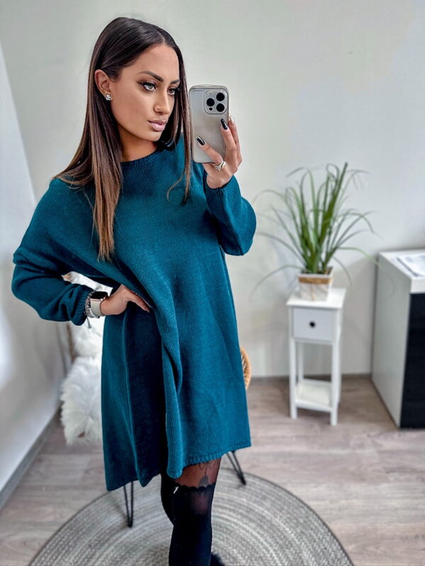 Damenlanger Pullover blau