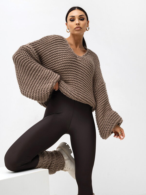 Pletený dámsky sveter PATRICIA cappucino