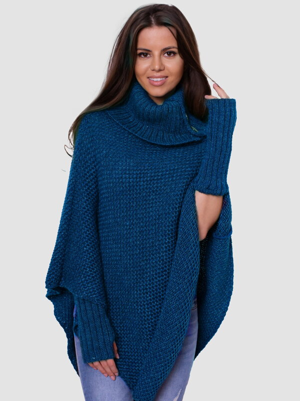 Bequemer Damenponcho FELICIA seegrün Bequemer Damenponcho FELICIA seegrün