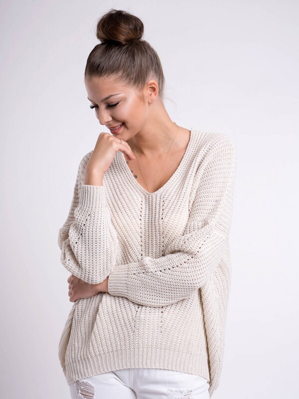 Damen Strickpullover LAYLA creme Damen Strickpullover LAYLA creme