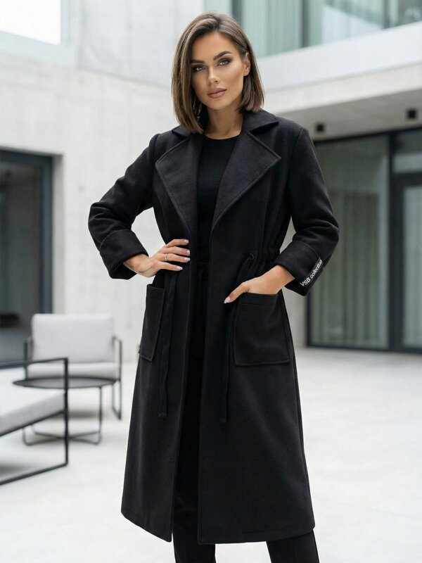 Damen Stilvoller Mantel VSB KLOE Schwarz