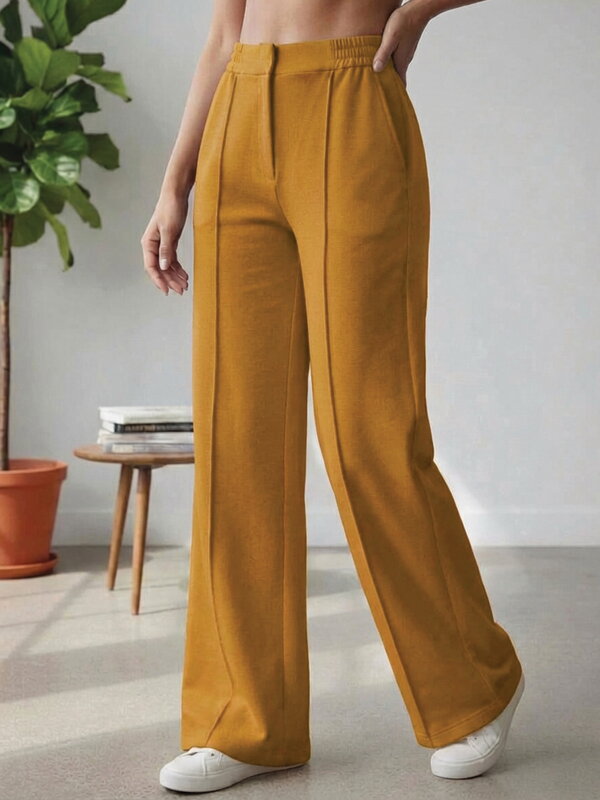 Elegantné dámske nohavice VSB LEMI horčica