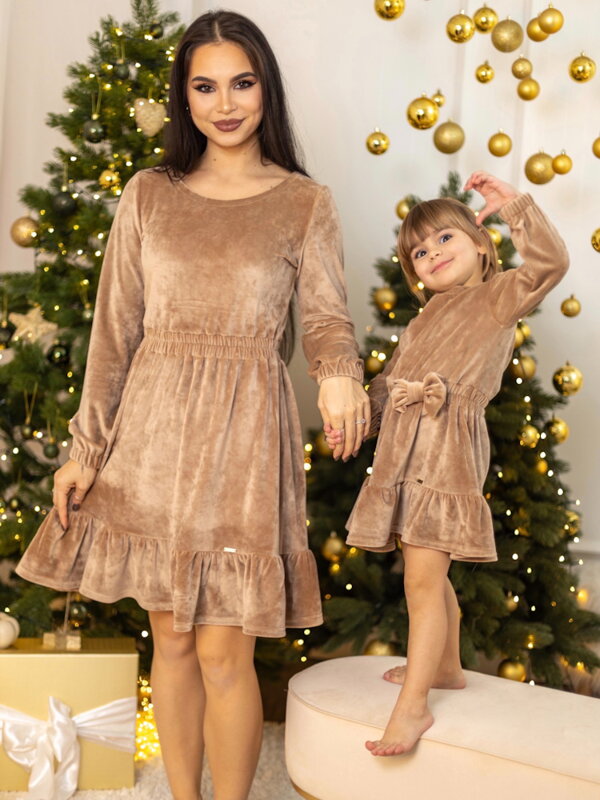 Kleid Mutter und Tochter VSB VELVET GOLD Kleid Mutter und Tochter VSB VELVET GOLD