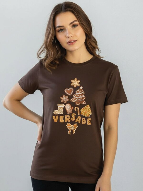 Dámske vianočné tričko VSB PERNÍK chocco