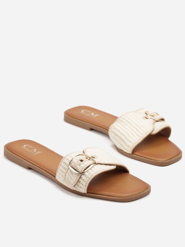 Beige Damen Flip-Flops mit Schnalle 5259-42 Beige Damen Flip-Flops mit Schnalle 5259-42