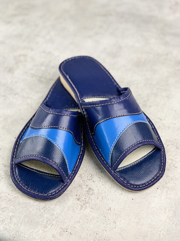Offene Damen Hausschuhe Modell 68 blau Offene Damen Hausschuhe Modell 68 blau